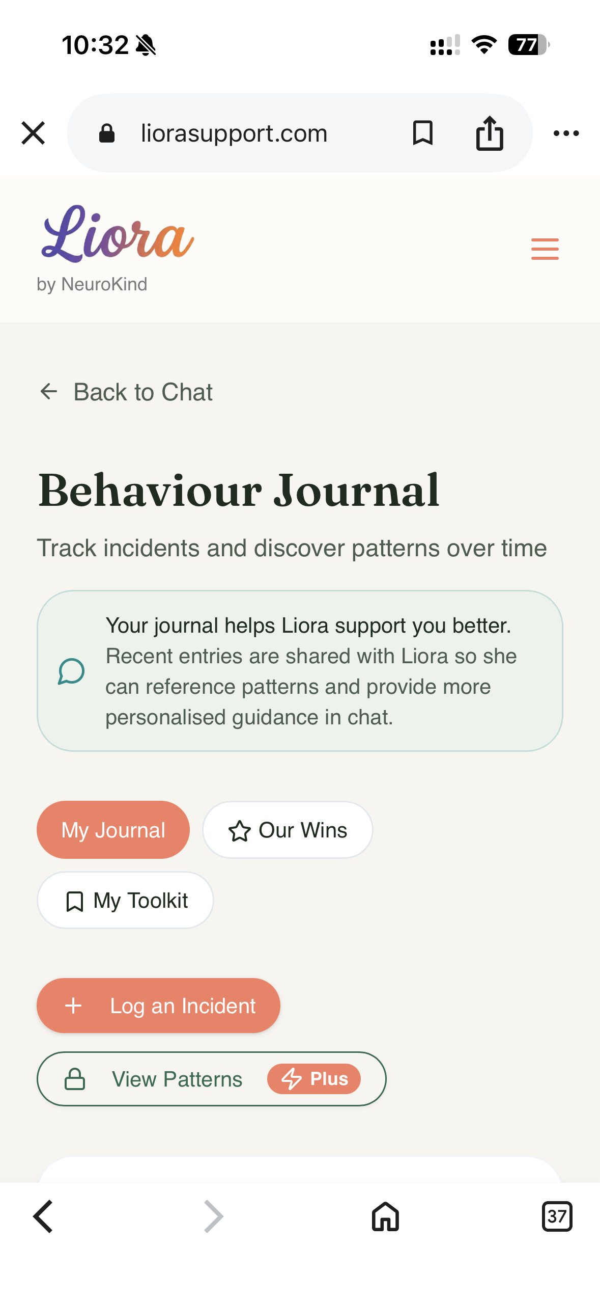 Liora App Interface