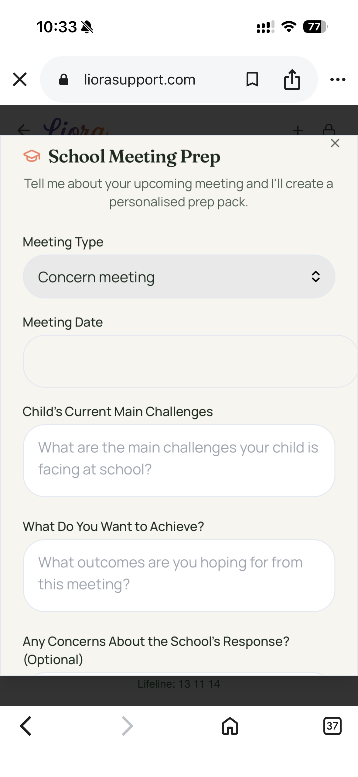 Liora App Interface